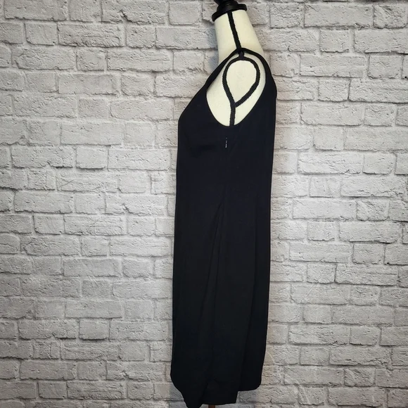 Eileen Fisher Dress Black Sleeveless V Neckline Side Zipper Women's Size M - Picture 6 of 12